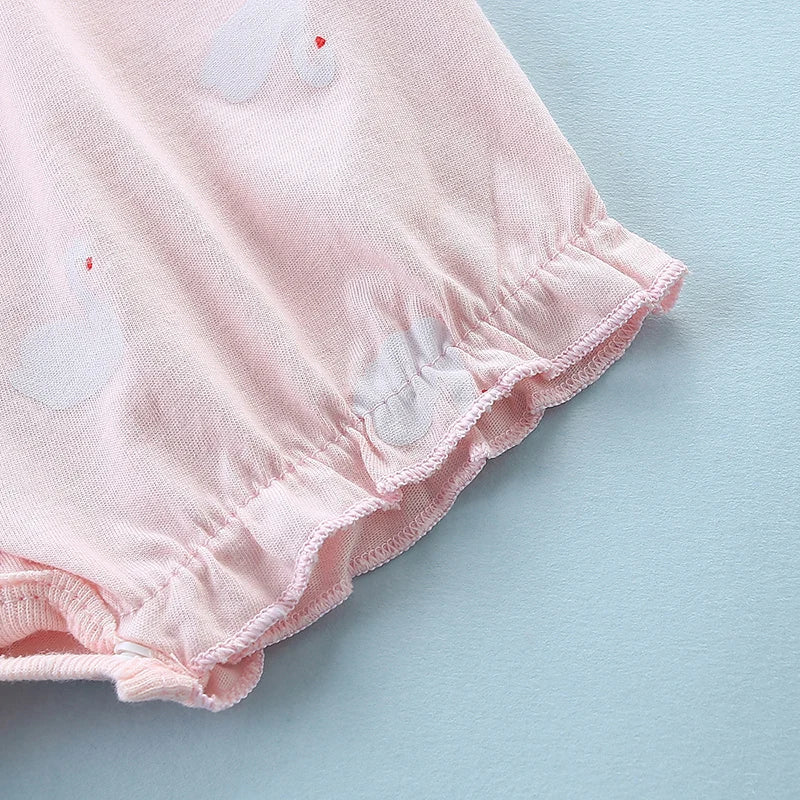 Newborn Baby Summer Thin Pure Cotton Clothes Bag Baby Girl Princess Cute Jumpsuit 0-1 Years Old Sleeveless Harem