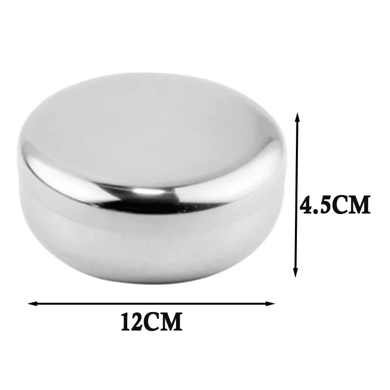 8.5/10.5/12cm Korean Stainless-Steel Rice Bowl Dish Korea Warm Bowl Traditional Bowl With Lid Tableware Kitchen Accessory