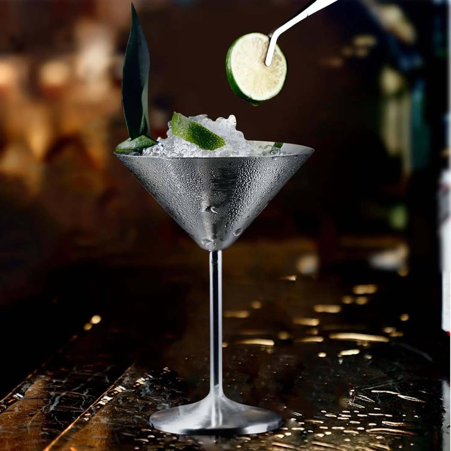 304 Stainless Steel Martini Cocktail Glass Champagne Goblet Wine Cup Rose Gold Karaoke Bar Metal Utensils Personalized Design