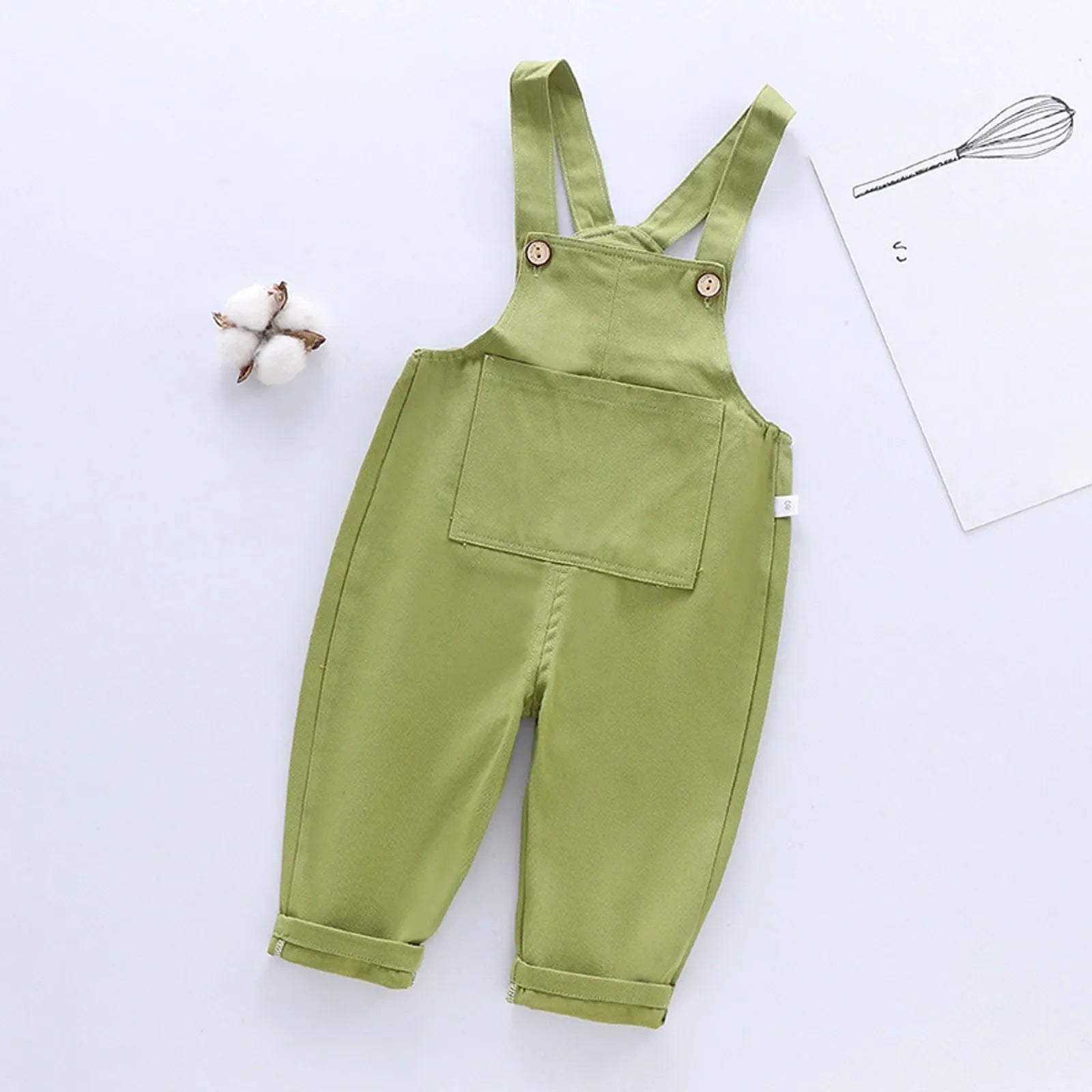 Children Overalls Cotton Thin Suspenders Pants Baby Girls Boys Denim Pants Contrast Casual Loose Girls Overalls Kids Jumpsuits