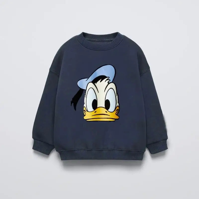 0-6Year Kids Long Sleeve Suits Cartoon Sweatshirts Solid Color Versatile Pants Two-piece Outer Wear Child New Trendy Costume