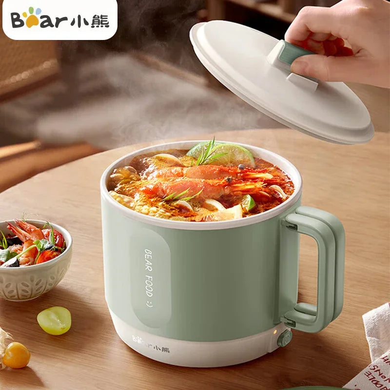 Bear 1.2L Electric Mini Rice Cooker Multifunctional Ceramic Glazed Nonstick Pan Portable Multicooker Appliances for Kitchen 220V