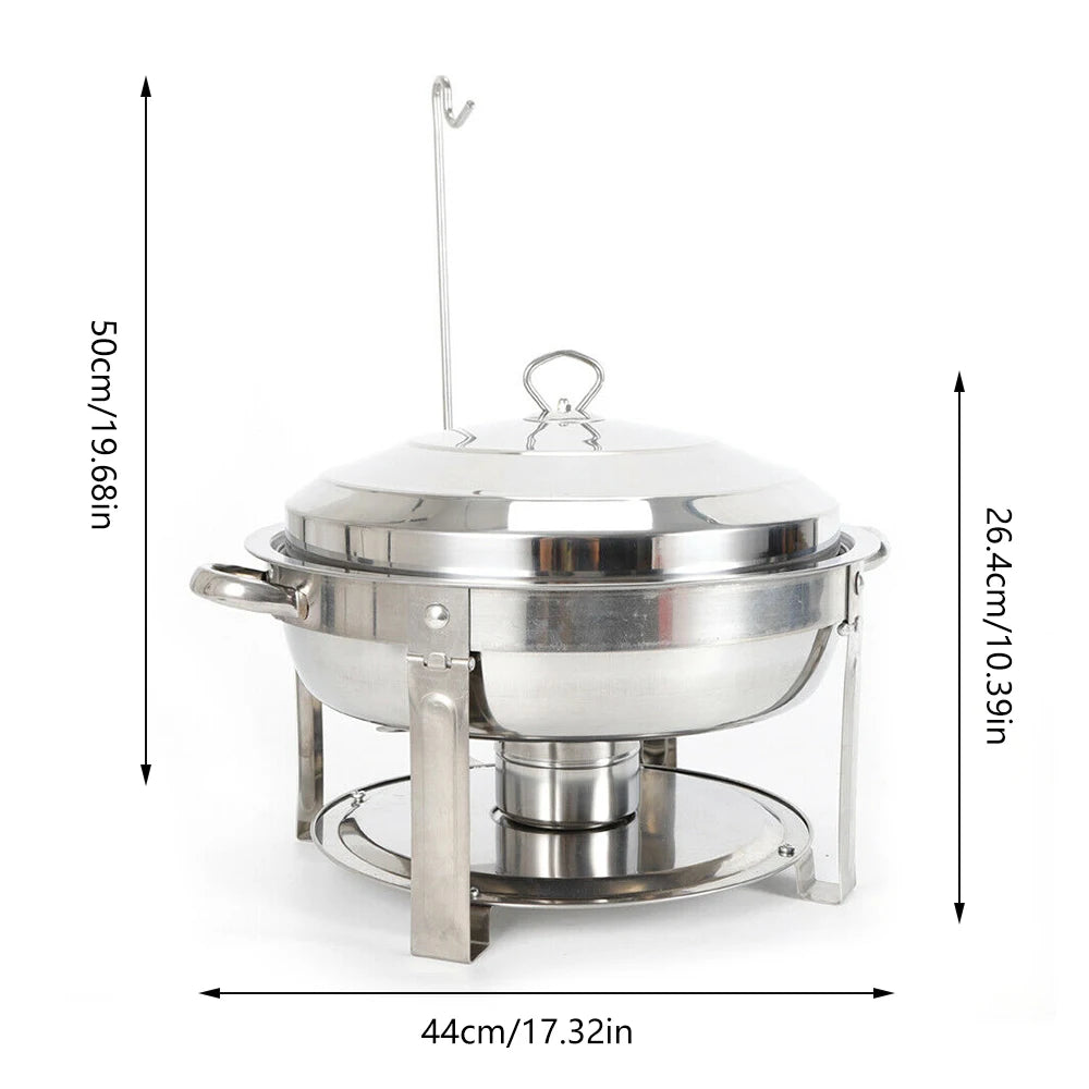 7.5L/ 6L Stainless Steel Chafing Dish Food Warmer Heat Tank Food Insulation W/ Lid for Hotel Catering Buffet Party