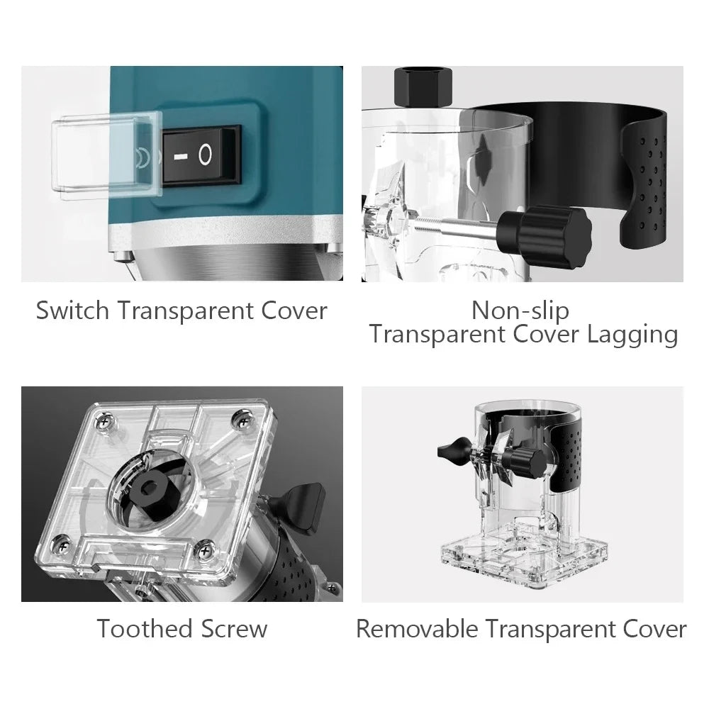 800W Electric trimming Machine woodwork milling enching Hand Wood Edge Router Trimmer Home DIY Power oils