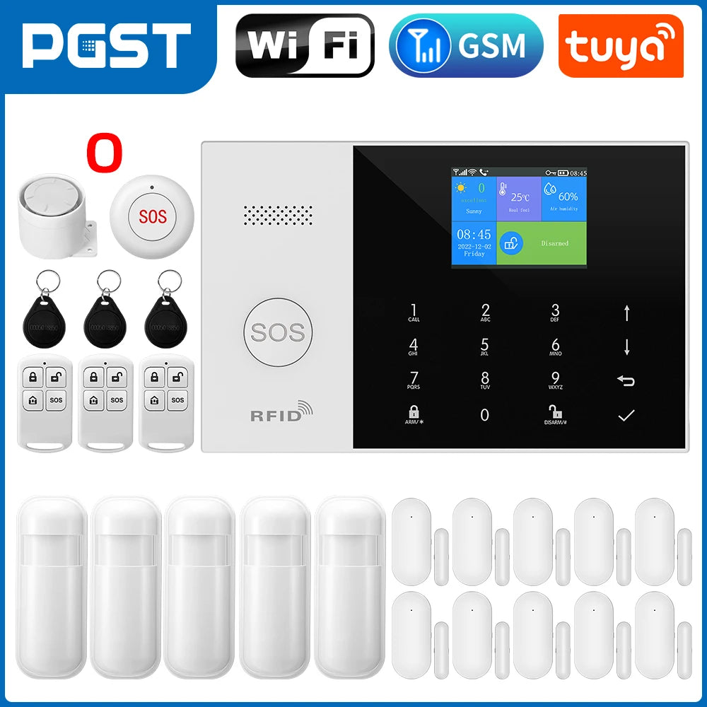 Tuya Smart Wifi GSM Security Alarm System for Home Wireless 2G Alarm System Panel Smart Life App Control work with Alexa