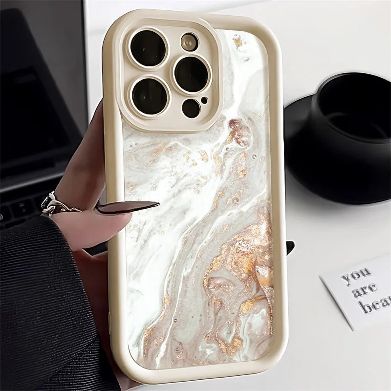 Marble Case for iPhone 16 Pro Max, iPhone 11, 13, 15, 12, 17, 14 Pro Max, XR, 7, 8 Plus, SE - Shockproof Soft TPU Silicone Phone Cover