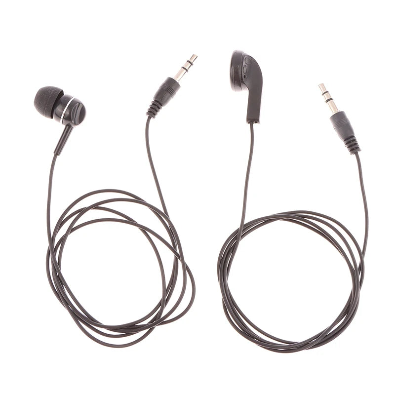 Single Side Earphone Mono Earbuds in Ear Noise Isolating Headphone 3.5mm Plug Reinforced Cord for Android Phone MP3 Players