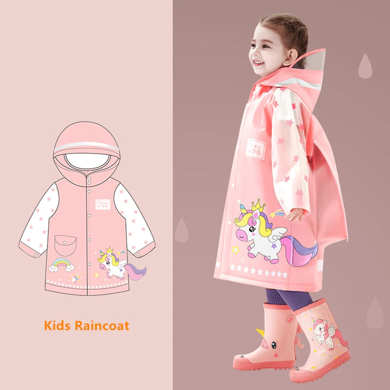 Children's Raincoat Girls' Boys' Kindergarten Children's Primary School Children's Baby Schoolbag Position Waterproof Raincoat