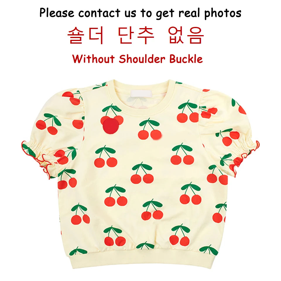 Summer Korean Children Clothes Set Bebe Girls Strawberry Print Vest Tee Boys Cartoon T-shirts Shorts Kid Sweatshirts Tee Pants