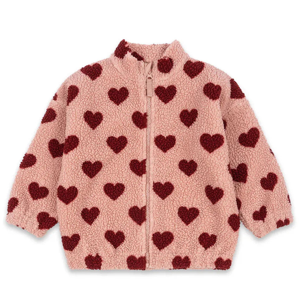 Konges Slojd Winter Baby Girls Boys Lambswool Cherry Jackets Kids Clothes Boys Sequin Cartoon Outerwear Children's Coats 1-9Yrs