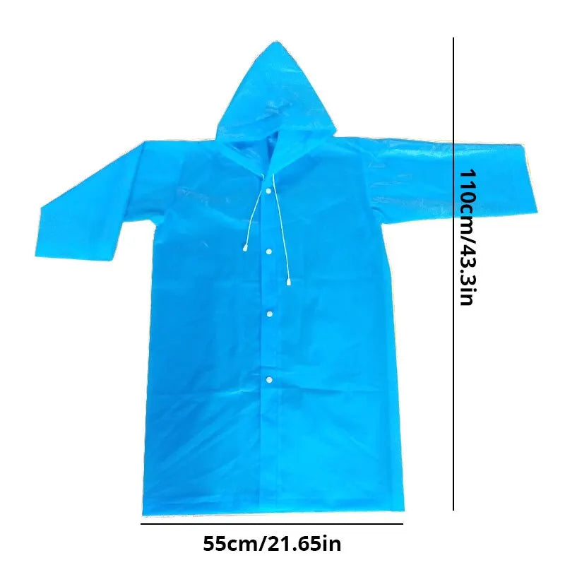 EVA Children's Raincoats - Thickened Waterproof EVA Rain Coat for Kids - Clear Transparent Tour Waterproof Rainwear Suit