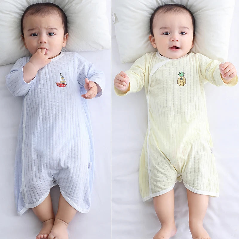Summer Newborn Baby Homewear Cotton Infant Rompers Soft Baby Bodysuit Breathable Boy Girls Pajamas Baby Clothes 0-18 Months