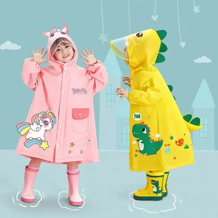 1PC Children's Raincoat - for Girls &amp; Boys, Suitable for Kindergarten, Preschool &amp; Elementary School, with Backpack Space