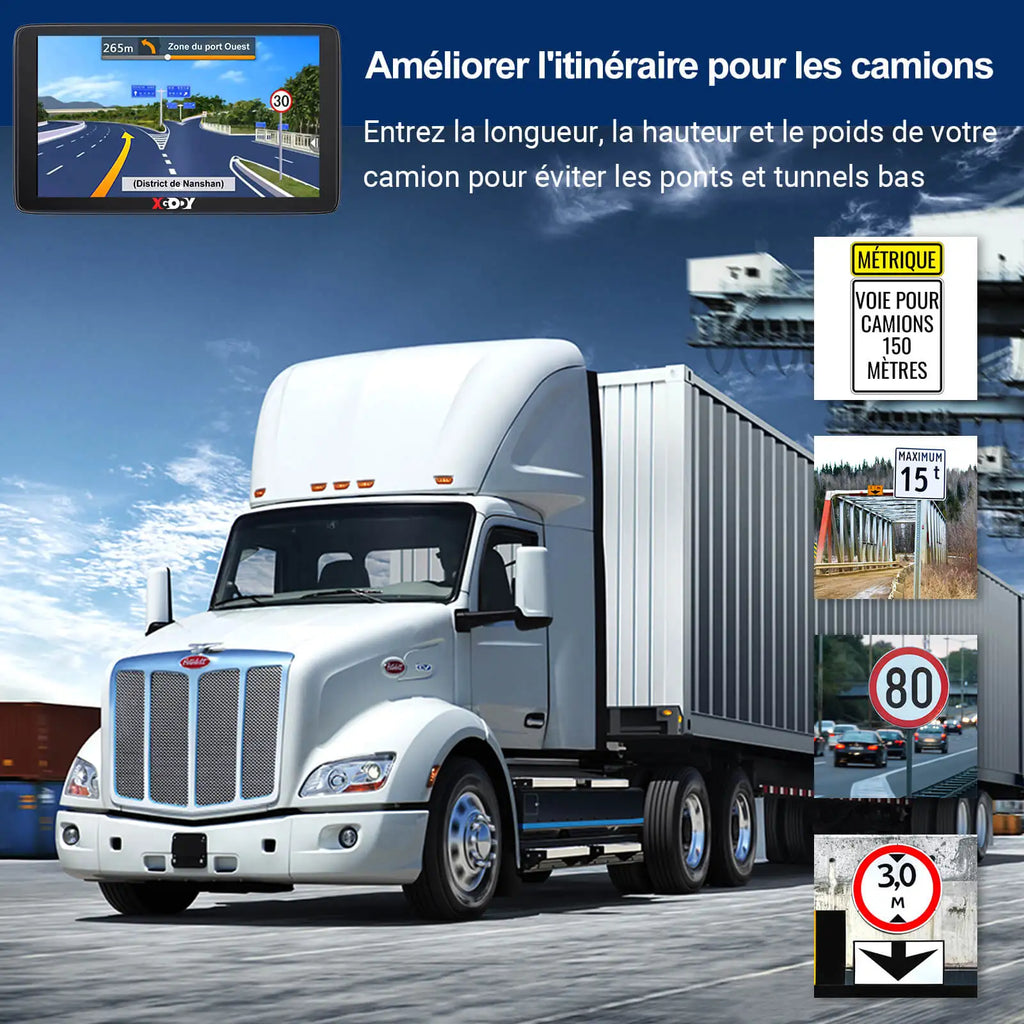 2025 7 pouces Portable Truck Navigator CAR Navigation GPS 16 Go 256 Mo gratuit CARTE Europe