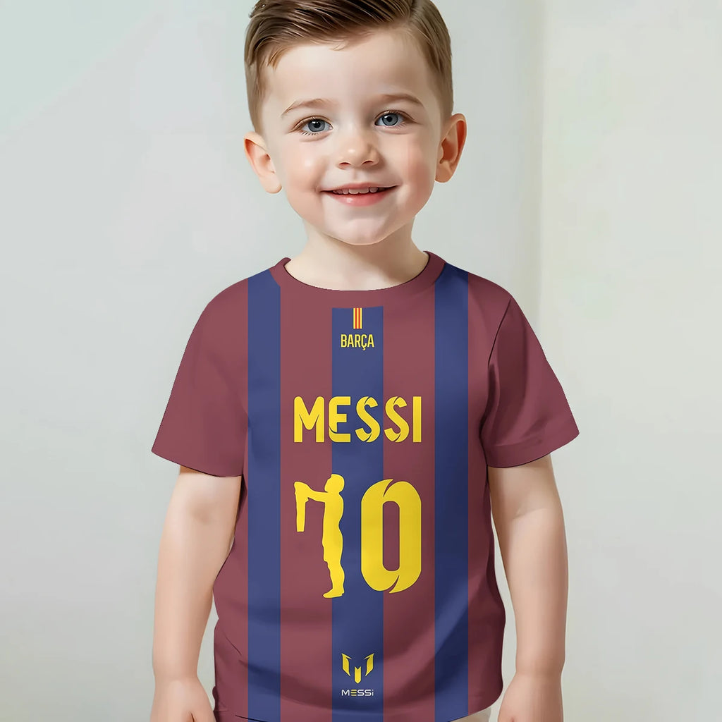 Print Baby Clothing 5 to 14 Years Male Outdoor Clothes for Football Star NO 10 M-MessiS Children Boy Girl Child T-Shirt Top