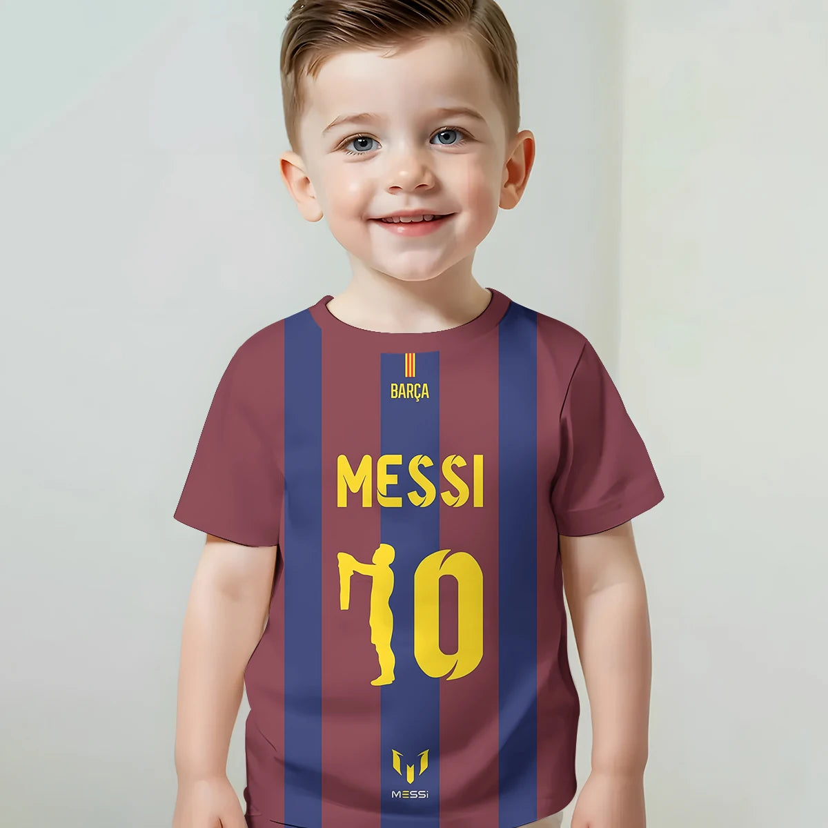 Print Baby Clothing 5 to 14 Years Male Outdoor Clothes for Football Star NO 10 M-MessiS Children Boy Girl Child T-Shirt Top