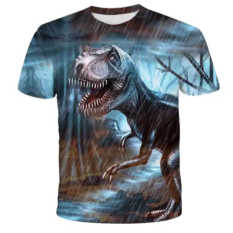 Miniso 2024 Jurassic World Dinosaur T-Shirt Boys Girls Clothes Top Tees Baby Boys T Shirt Children Clothing Men And Women Shirt
