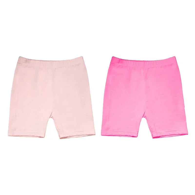 2Pcs Summer Candy Color Underpants Girls Safety Shorts Cotton Leggings Girls' Beach Shorts Are Suitable For Children Ages 2-13