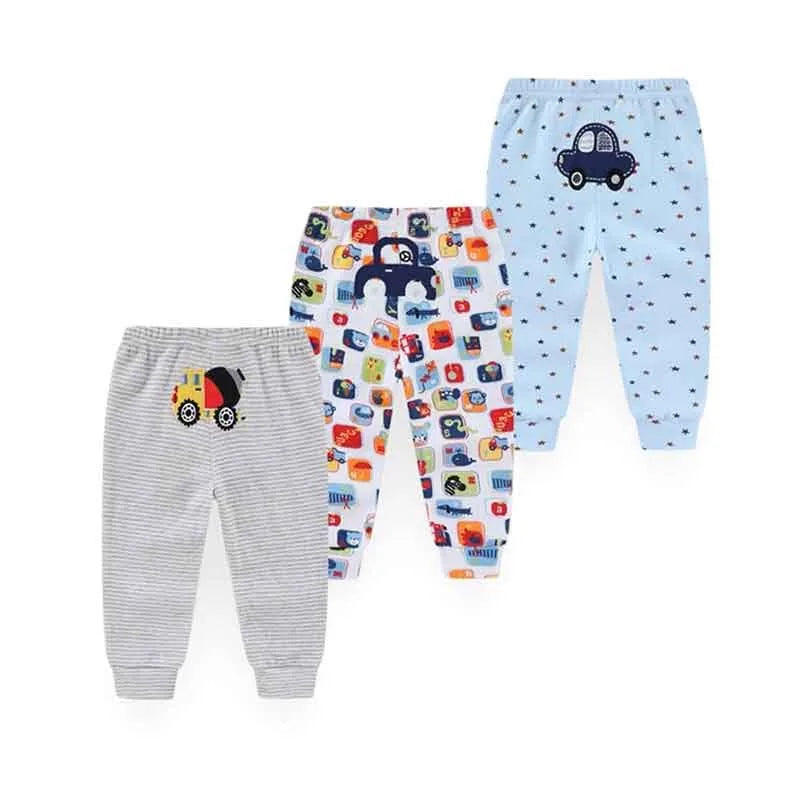 Kiddiezoom Unisex 3 PCS Baby Boy Girl Pants Sets Soft Cotton Infants Bottoms 0-24M Newborn Leggings