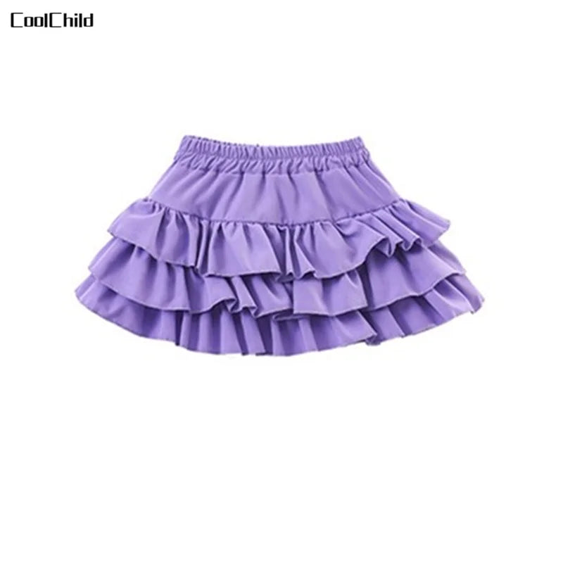Girls Cute Summer Streetwear Children Hip Hop Crop Top Purple Tiered Skirts Clothes Sets Kids Teens Street Dance Jazz Costumes