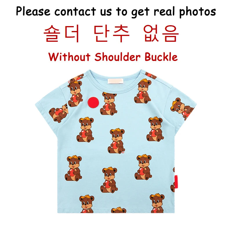 Summer Korean Children Clothes Set Bebe Girls Strawberry Print Vest Tee Boys Cartoon T-shirts Shorts Kid Sweatshirts Tee Pants