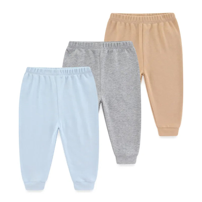 Kiddiezoom Unisex 3 PCS Baby Boy Girl Pants Sets Soft Cotton Infants Bottoms 0-24M Newborn Leggings