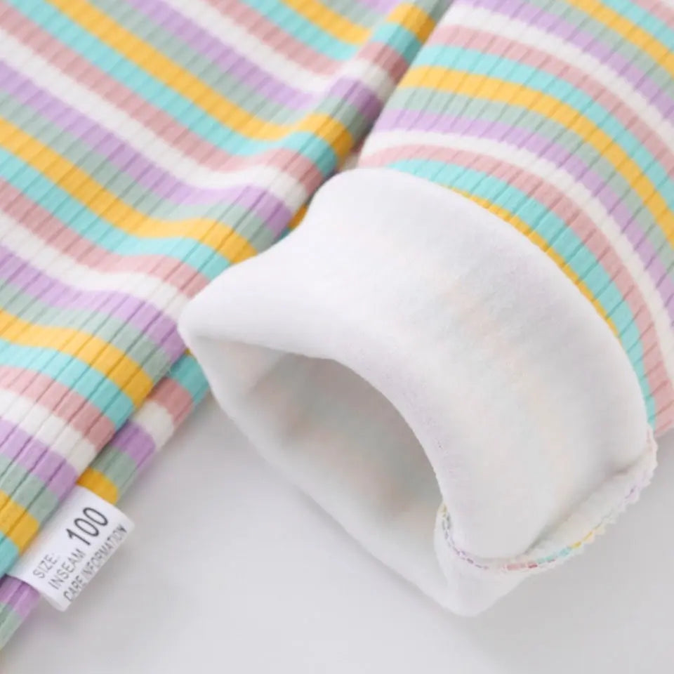 Children's T-Shirts Color Stripe Flower Printing Kids Clothes for 2 To 6 Years Girls Tshirts Boutique Outfits for Girls