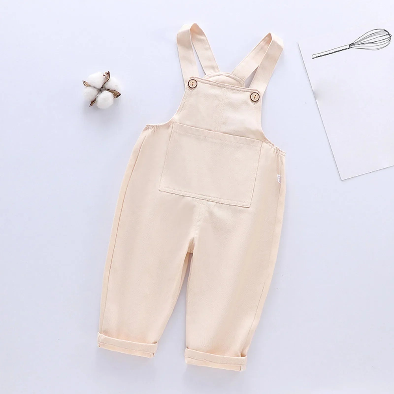 Children Overalls Cotton Thin Suspenders Pants Baby Girls Boys Denim Pants Contrast Casual Loose Girls Overalls Kids Jumpsuits