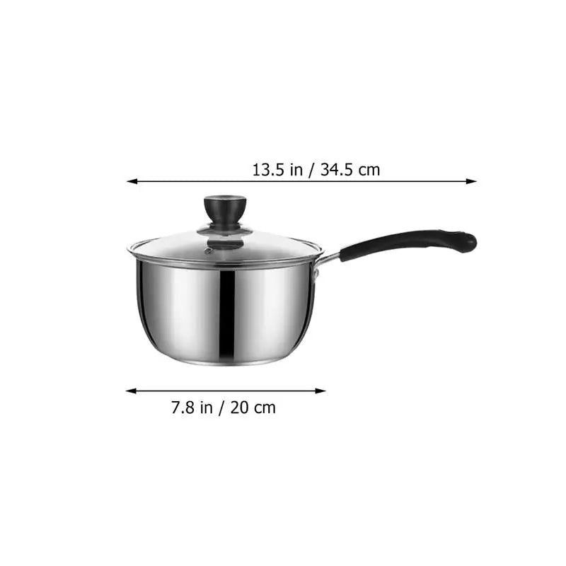 Lid Design With Small Saucepan Kitchen Cooking Pans Universal Stainless Steel Soup Pot For Induction Cooker And Gas Cooker