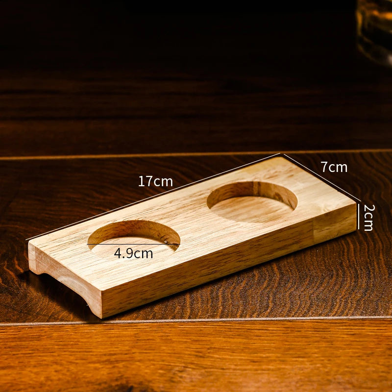Round egg shaped clear Old Fashioned Whiskey Glasses with Wooden tray Whiskey Tumblers Glassware for Bourbon Barware