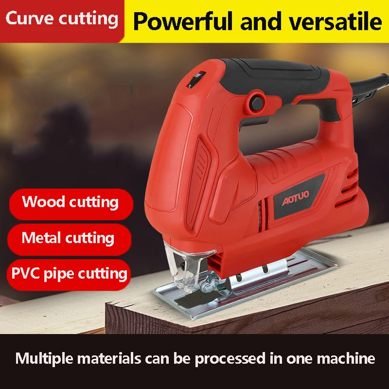 500W Jigsaw Variable Speed ​​Electric Saw 220 V for Woodworking Home DIY Power tools with Metal Base by