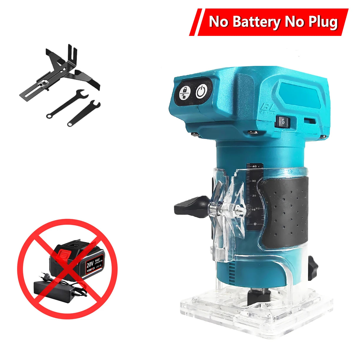 Brushless Cordless Milling Engraving Slotting Machine Speed ​​Adjustment Woodworking Trimming Machine Wood Router Tool for Makita