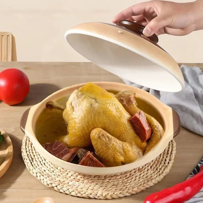 18cm 20cm Ceramic Casseroles Soup Pot Cooking Casserole Clay Stew Stew Pots Earthenware Pot Kitchen Cookware Kitchenware