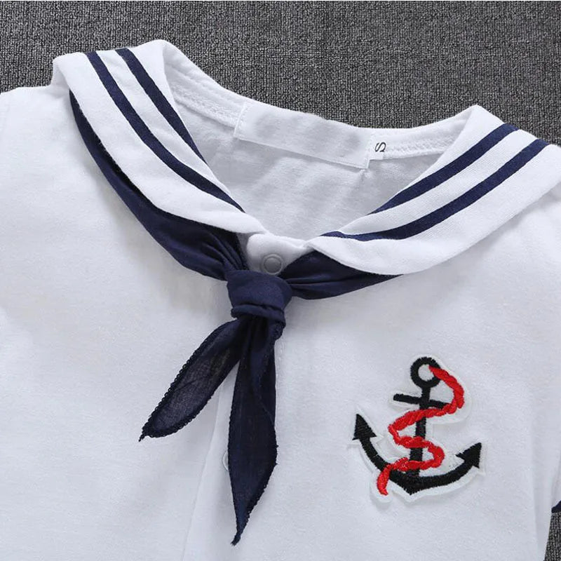 Newborn Baby Boy Clothes Playsuit Sailor Navy Romper Short Sleeve Jumpsuit Costumes Clothes Summer Outfits Newborn Baby Clothes