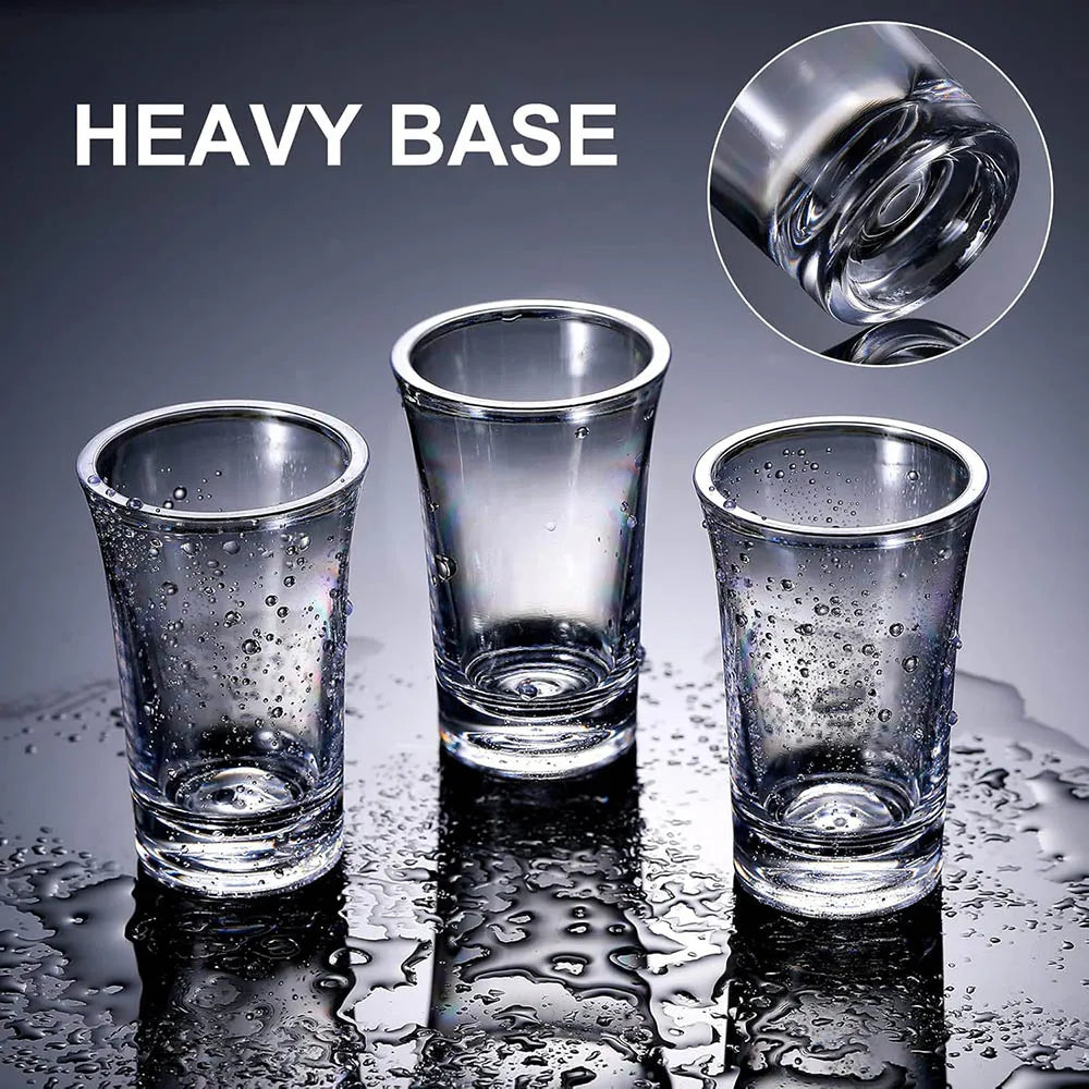 1.2oz Acrylic Shot Glass Bulk Set with Thickened Base Plastic Clear Shot Glasses Cups for Vodka,Whiskey,Tequila,Espresso,Liquor