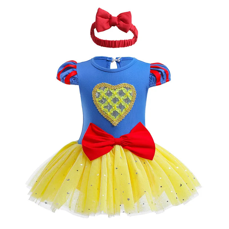 Baby Romper TUTU Dress With Headband Infant Baby Princess Girl Clothes Size 3-18M Cute Design Baby Dress Party Costumes