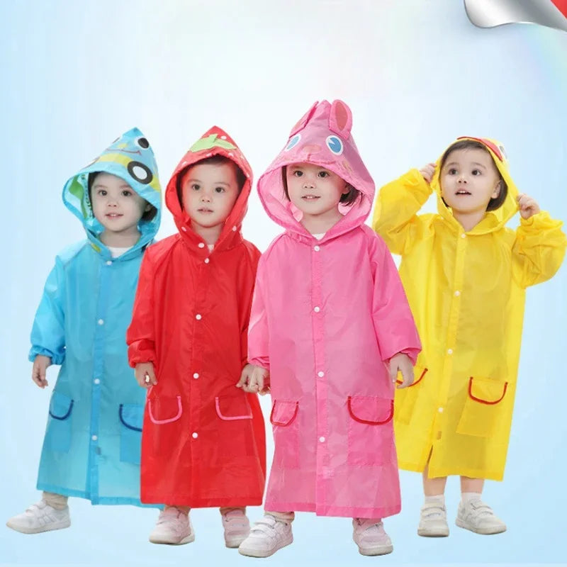 Kids Raincoat Cartoon Animal Style Outdoor Waterproof Children's Raincoat Boys Girls Rainwear Baby Raincoat