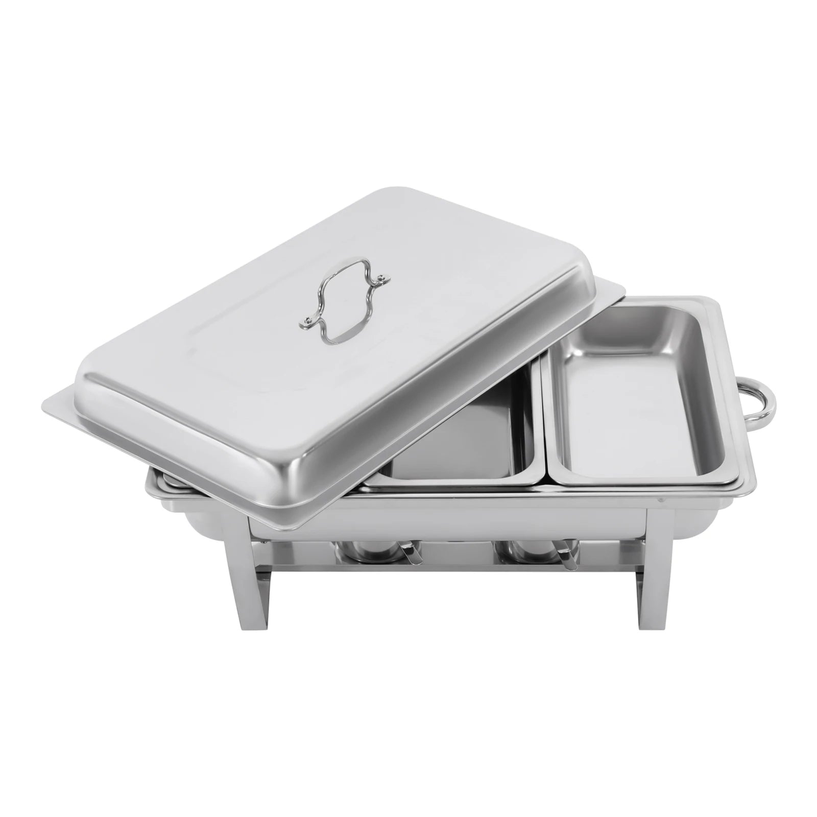 3-Piece Chafing Dish Buffet Set, Three 2.5L/0.66Gal Buffet Servers &amp; Food Warmers, Rectangular, Stainless Steel