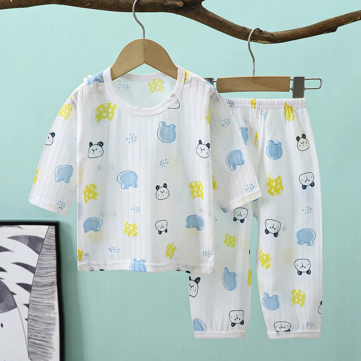 2PCS/Set Summer Children Clothes Girls Boys Cartoon Cute Casual Short Sleeve Cotton Baby Tops+Pants