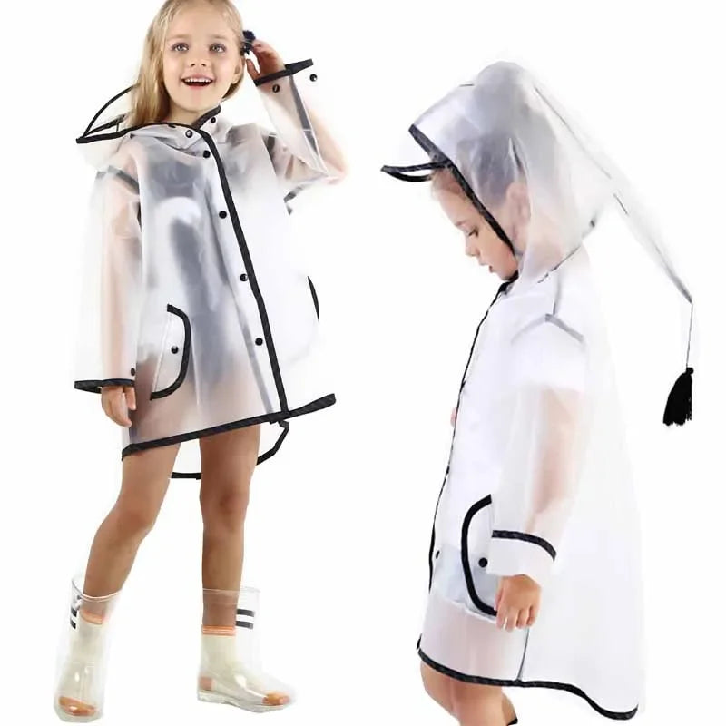 16 Thread Thick Reusable EVA Children's Raincoat Outdoor Waterproof Rain Poncho Impermeable Rain Coat Boy Girl Student Rainsuit