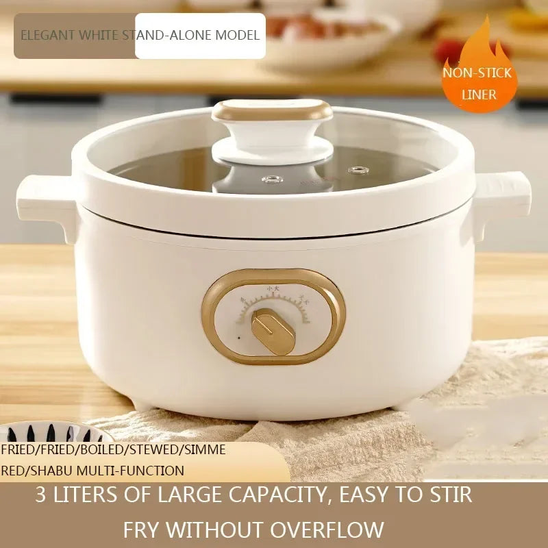 Upgrade 220V/1000W Integrated Household Electric Hot Pot ZG-YD217 Multifunctional Rice Cooker 3L Portable Desktop Electric Cooke