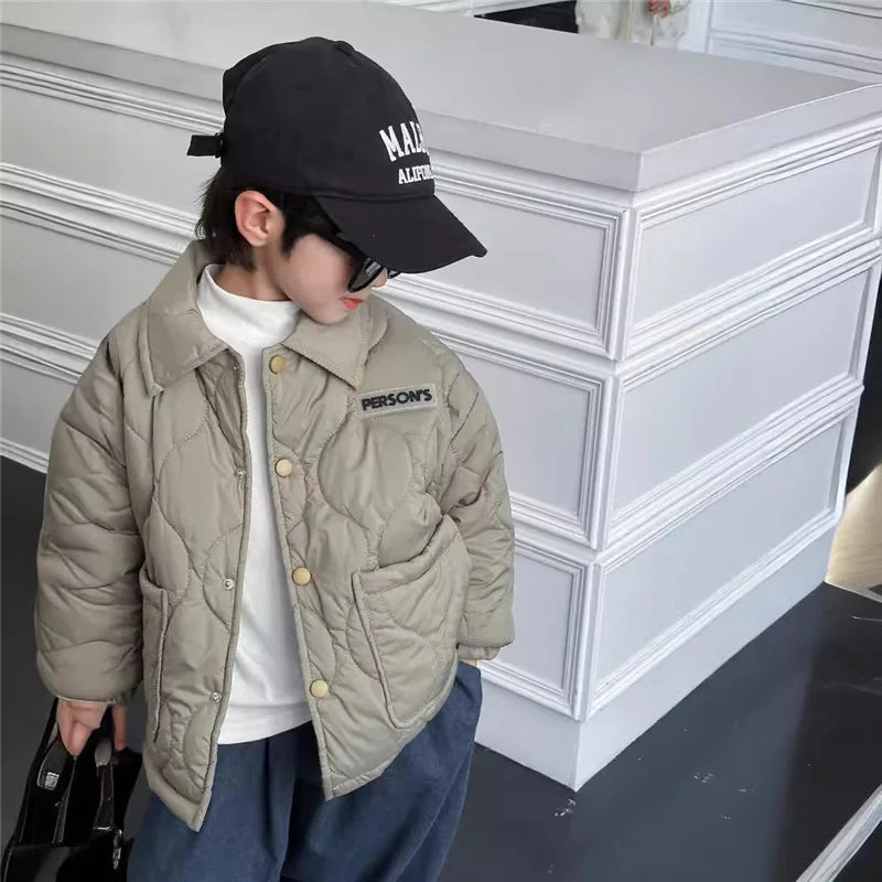 New Kids Cotton Coats Spring Children's Clothing Boys Warm Loose Casual Jackets Autumn Teen Short Cardigan Outerwear 3-10 Years