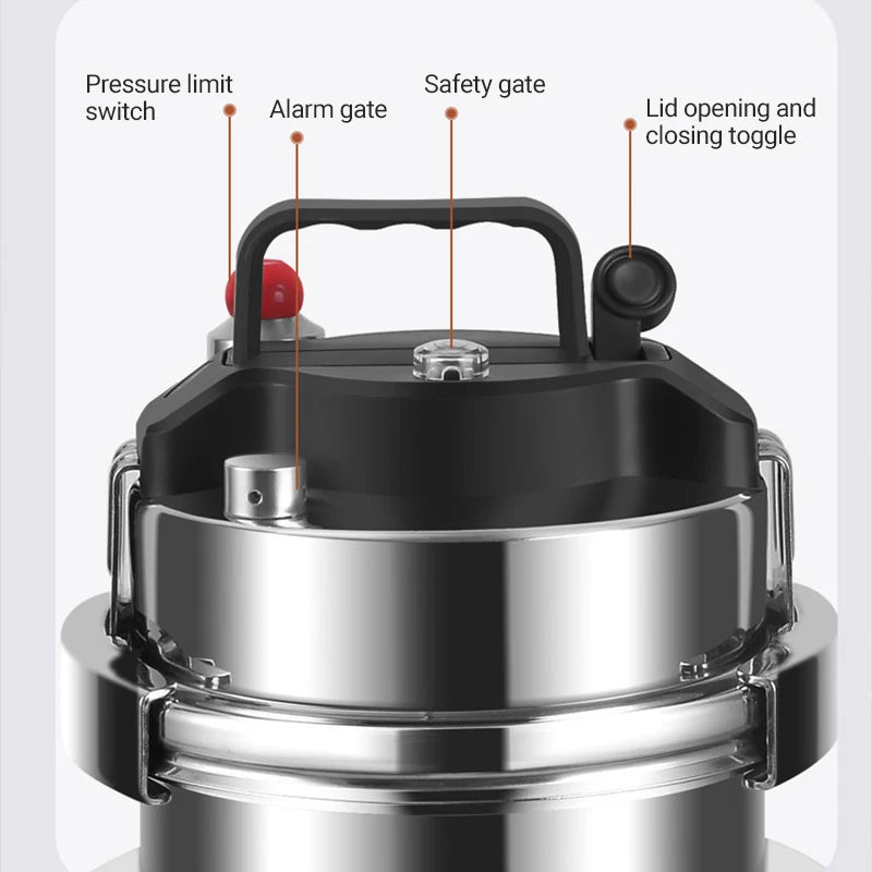 Outdoor Camping Mini Pressure Pot 0.8L-1.6L Stainless Steel Upgraded Household Gas Induction Cooker Cooking Pressure Pot