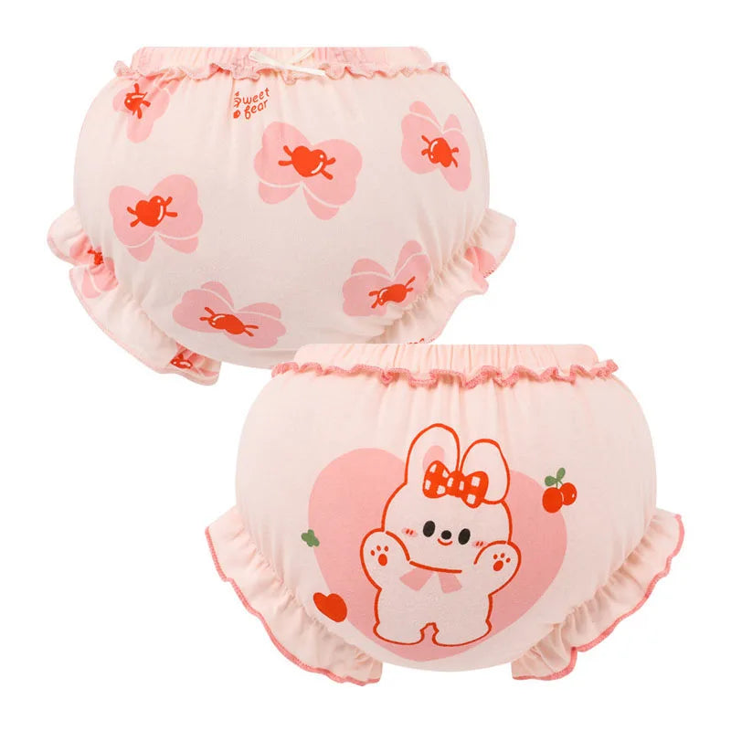 2 Piece/Lot Summer Baby 100% Cotton Shorts Kids Girl Infant Kawaii Cute Cartoon Panties PP Pants 6-24 Months Children Underpants