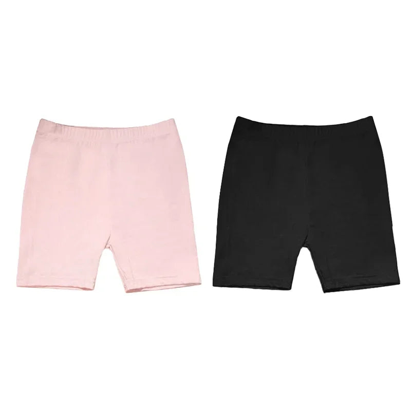 2Pcs Summer Candy Color Underpants Girls Safety Shorts Cotton Leggings Girls' Beach Shorts Are Suitable For Children Ages 2-13