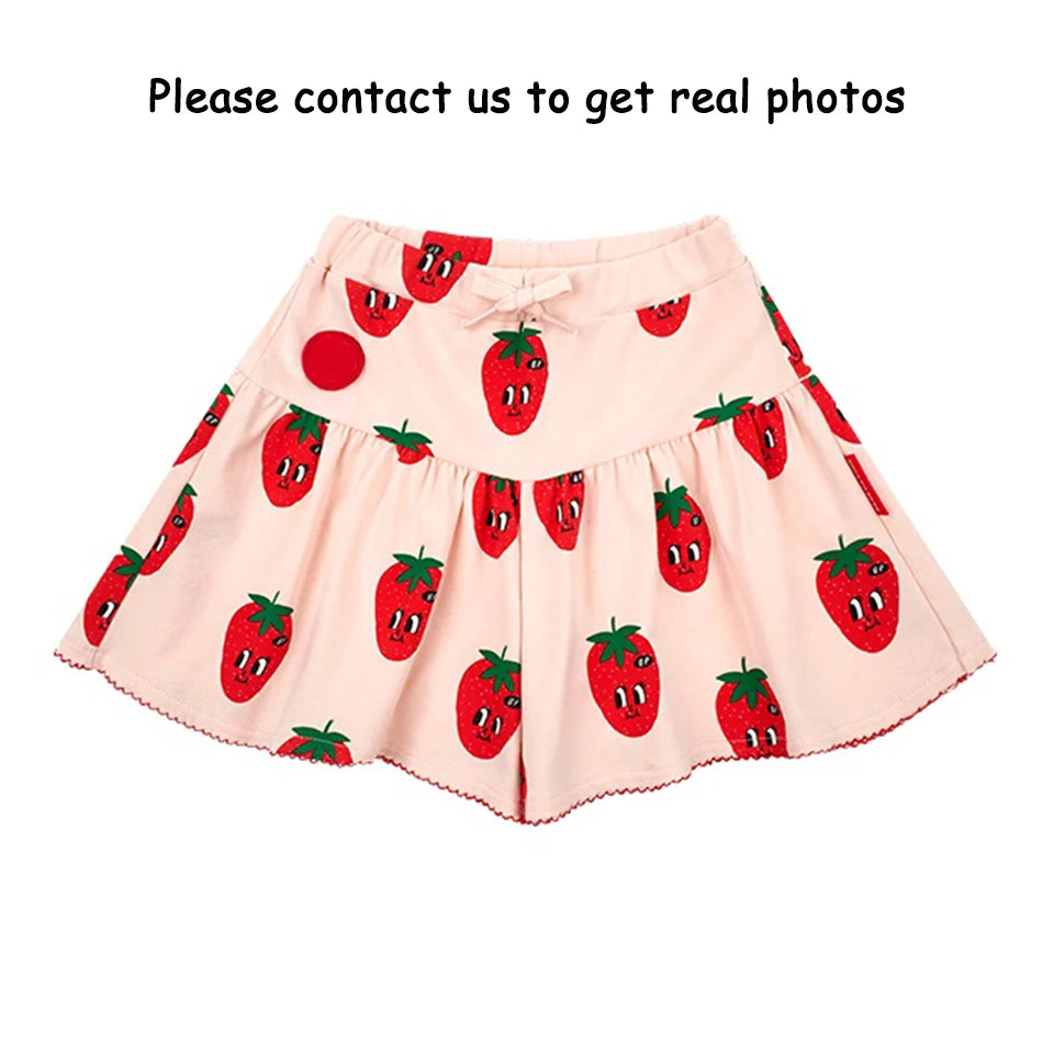 Summer Korean Children Clothes Set Bebe Girls Strawberry Print Vest Tee Boys Cartoon T-shirts Shorts Kid Sweatshirts Tee Pants