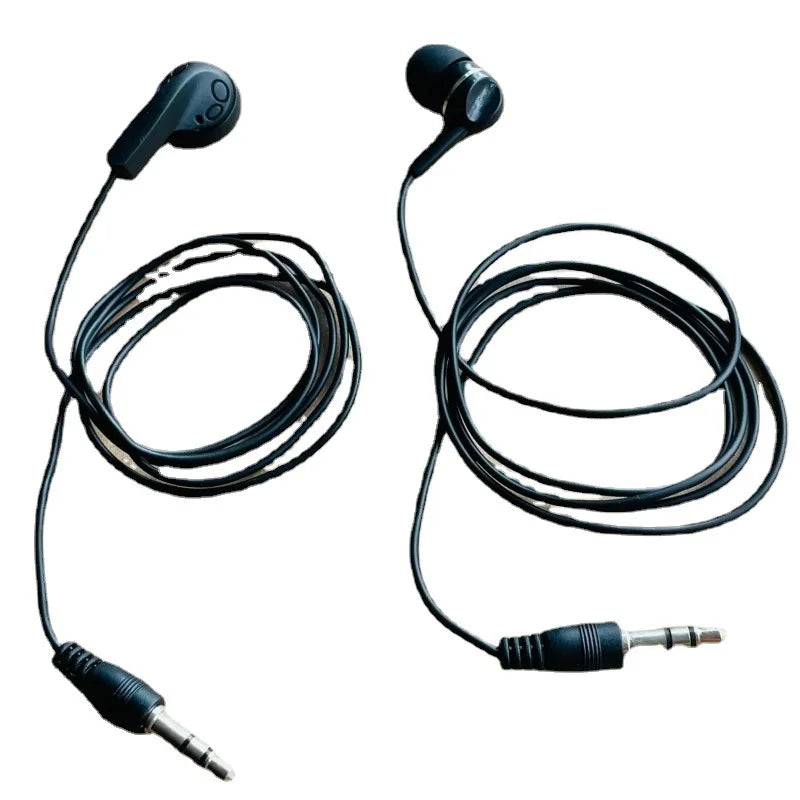 Single Side Earphone Mono Earbuds in Ear Noise Isolating Headphone 3.5mm Plug Reinforced Cord for Android Phone MP3 Players