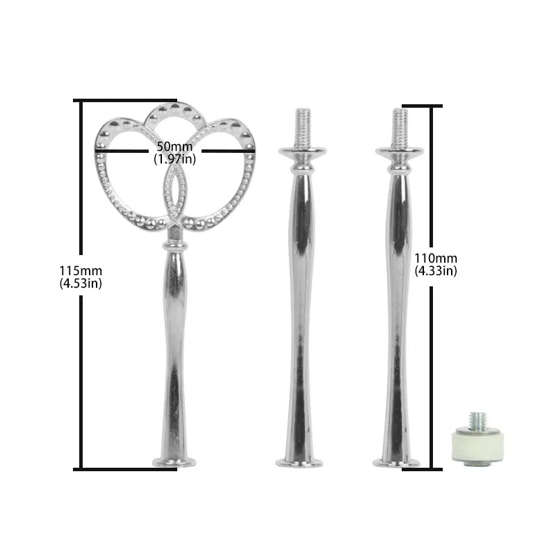3 Tier Cake Display Stand Hardware Crown Metal Fitting Party Tray Cake Food Dessert Rack Cake Holder for Kitchen Home No Plate