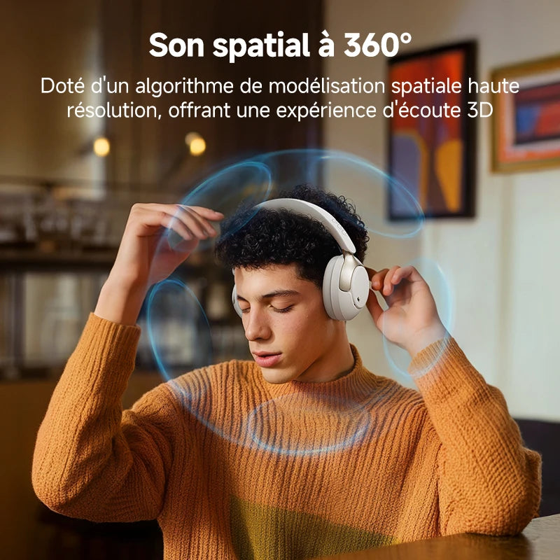 QCY H3 Pro ANC Wireless Headphone Hi-Res Spatial Audio Earphone with LDAC 50dB Noise Canceling Over Ear Headset Dual Connection