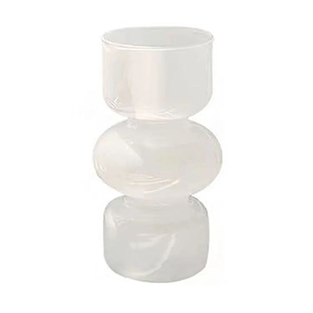 1pc Vintage Glass Flower Vase Desktop Ornaments Nordic Style Transparent Hydroponics Plant Vases for Wedding Party Home Decor
